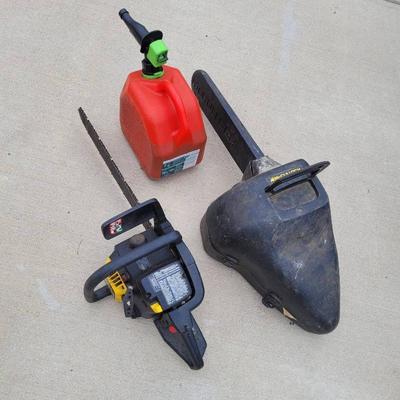 Pair Of McCullouch Chainsaws & Gas Can