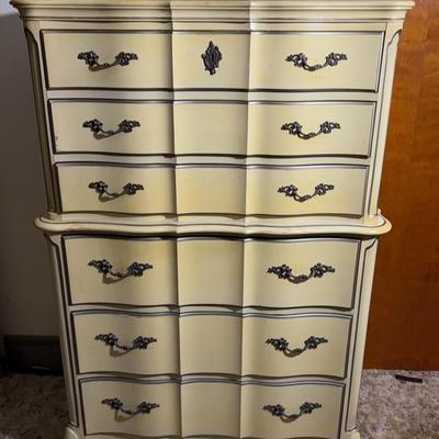 Vintage French Provincial Tallboy Dresser