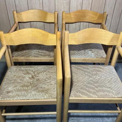 Wooden Chairs With Rush Seats