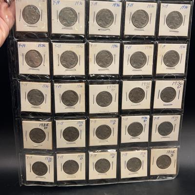 Collection Of 30 1936 Buffalo ￼Nickels