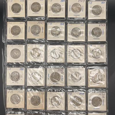 Collection Of 1915 To 1934 Buffalo Nickels 30 Coins