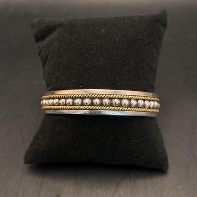 Sterling silver Cuff Beaded Bracelet 22.9 Grams Total