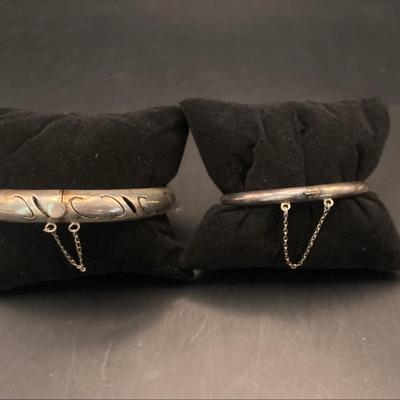 Sterling Silver Collection 2 Clip Bangle Bracelets 30 Grams Total