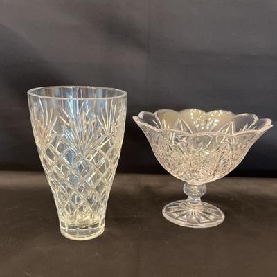 Waterford Crystal Vase Innisfree Pattern; Mikasa Park Ridge Centerpiece Crystal Bowl