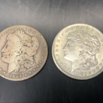 1921 P Morgan Silver Dollar And 1896 S Morgan Silver Dollar