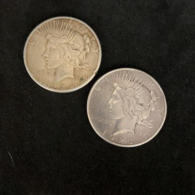 1926 S Peace Silver Dollar And 1923 D Peace Silver Dollar