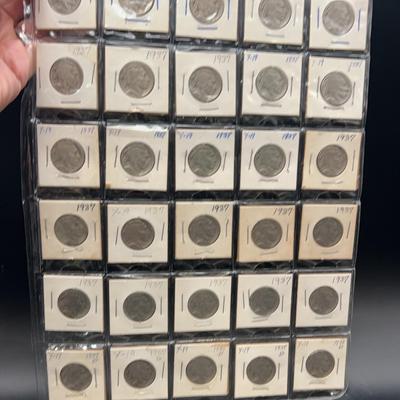 Collection Of 1937 To 1938 Buffalo￼ Nickels 30 Coins