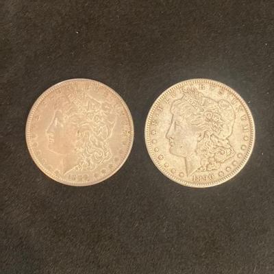 1889 P Morgan Silver Dollar And 1890 P Morgan Silver Dollar