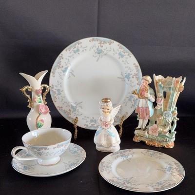 Imperial China Seville China,Ucagco porcelain figurine, Napco June Angel figurine, Porcelain Vase