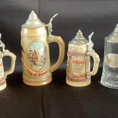 Assorted Vintage Beer Steins (6)