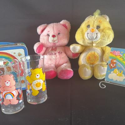 Care Bears Stuffed Animal (2), Lunchbox, Book, & Drinking Glass (2)