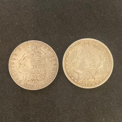 1882 P Morgan Silver Dollar & 1879 P Morgan Silver Dollar