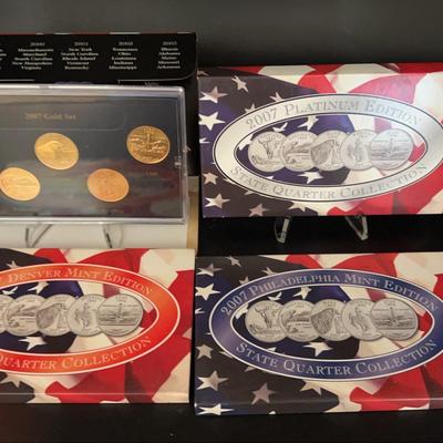 2007 Denver Mint Edition Gold Platinum Quarter Collection Philadelphia Mint