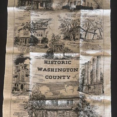 KayDee Linen Tea Towel With The Artwork Of Marge French - For The Heritage Society Washington County