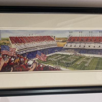 Benjamin Knox “Red, White And Blue Game” Print Professionally Framed In A 13x31 Inch Frame