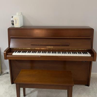 Upright Yamaha Piano With Bench