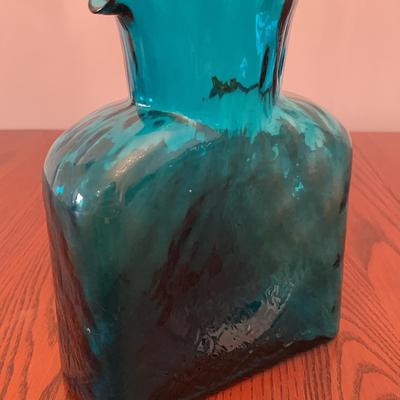 Blenko Blue Art Glass Pitcher