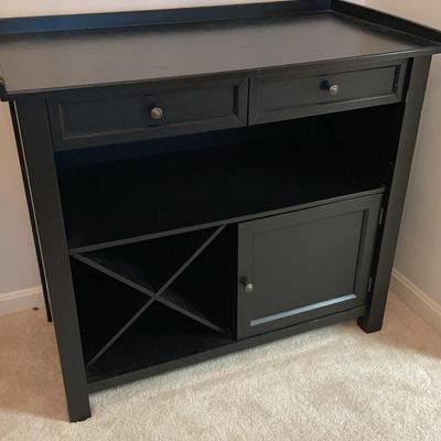 Black Painted Wood Bar Cart
