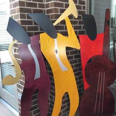 Wood Jazz Music Themed Room Screen