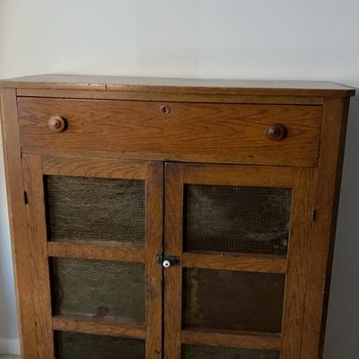 Antique Punched Tin Paneled Food/Pie Safe