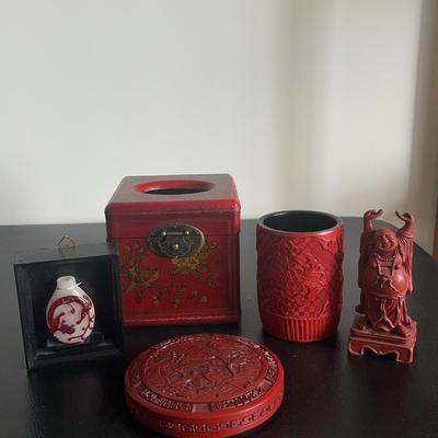 Assortment Of Asian Red Themed Decor