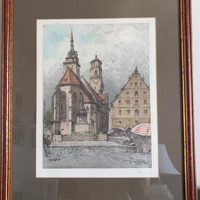 Josef Eidenberger - Düsseldorf Reheinafur - Signed Colored Etching