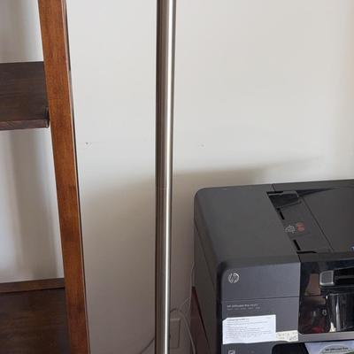 Silver-Tone Metal Torcheiere Floor Lamp