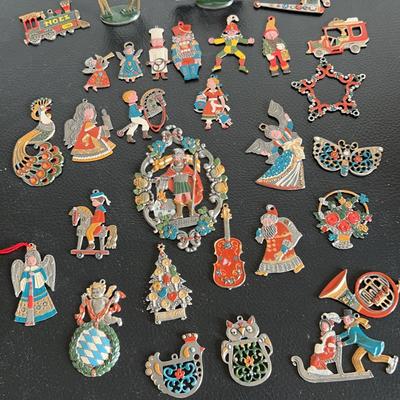 Vintage German Pewter Ornaments