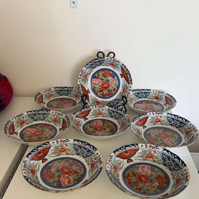 Gumps San Francisco Kiku Chrysanthemum Soup Bowls