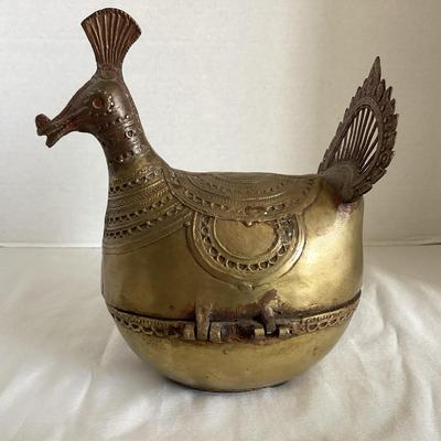 Vintage Dhokra Copper Peacock