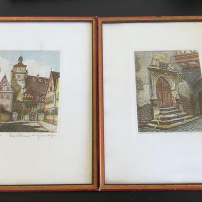 Framed/Matted Ernst  Geissendorfer Original Radierung (etchings)