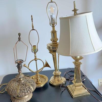 Four Lovely Brass Lamps.