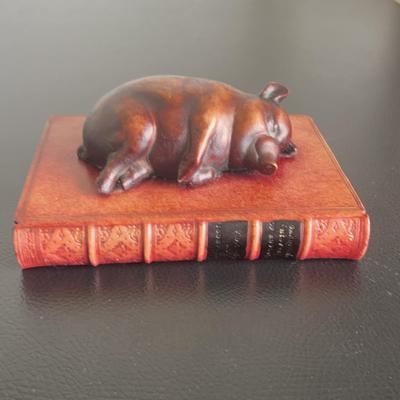 Vintage Paper Weight Of Sleeping Pig