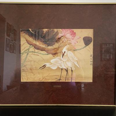Two Herons Framed Watercolor Print