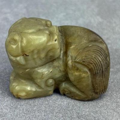 Antique Chinese Carved Jade Lion Figure - Ming Dynasty