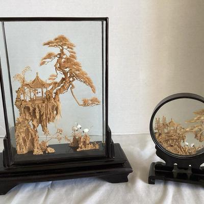Chinese Cork Carving Dioramas 
