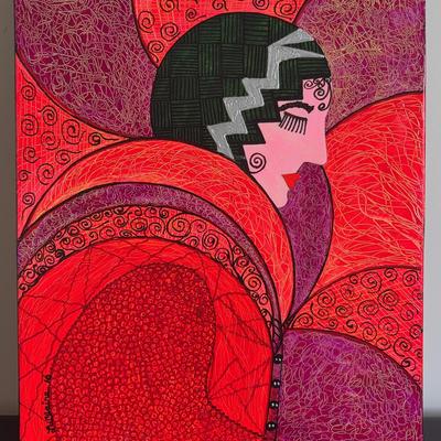 Cynda Luclaire - Abstract Woman Canvas Painting (2010)