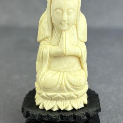 Vintage Chinese Carved Bone Guan Yin Figure
