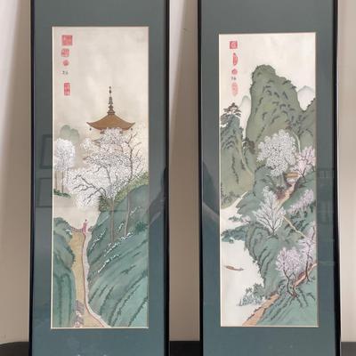 2 Watercolor Paintings by Dottie Blair "Spring Is In The Air" & "Pearls and Pagodas"