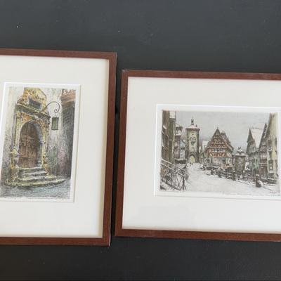 Two Lovely Framed And Matted Original Etchings