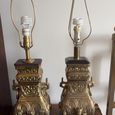 Pair of James Mont Asian Regency Table Lamp