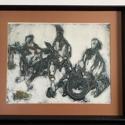 Deep Etching Painting by Bruce Onobrakpeya "Mai Goge"