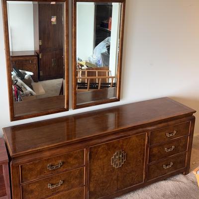 Century - Asian Regency Mid-Century Dresser & Mirrors