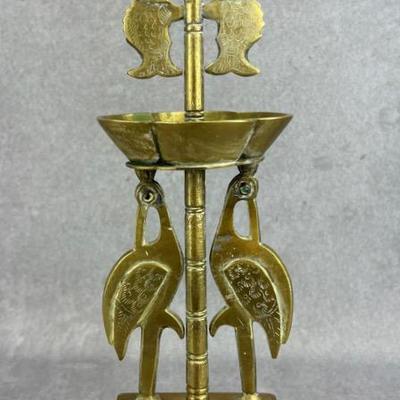 Vintage Chinese Brass Animal Candle Holder