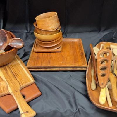 Assortment of Wooden Kitchen Utensils & More