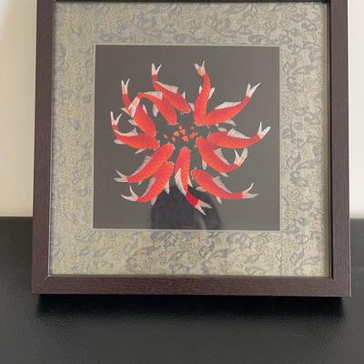 Framed Stitched Koi Fish Art