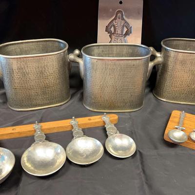 Hammered Metal Champagne Buckets And More