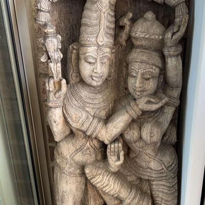 Wood Carved Buddha Relief