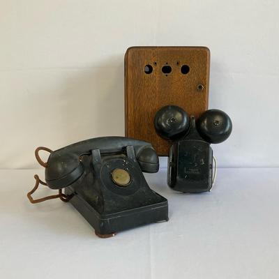 Vintage Western Electric Wall Mount With Desk Phone