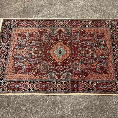 Persian Style Hand-Knotted Wool Rug